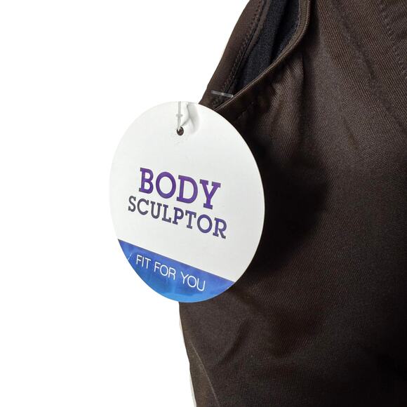 Croft & Barrow Body Sculptor Ruched One-Piece Swimsuit Size 12 Brown Slimming - Picture 6 of 12